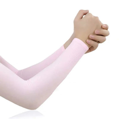 1 Pair Ice Silk Arm Sleeves – UV Protection Long Gloves for Outdoor Sports & Sun Protection