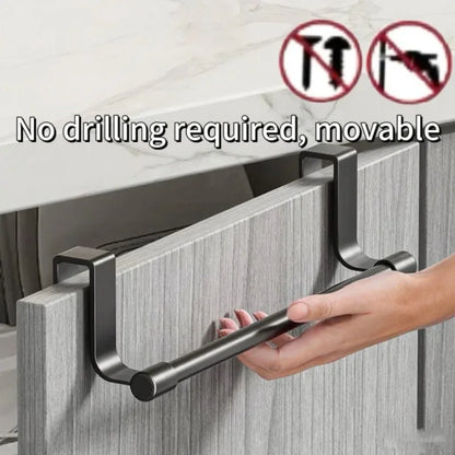 Stainless Steel Door Back Towel Rack – Multi-Purpose Kitchen & Home Holder