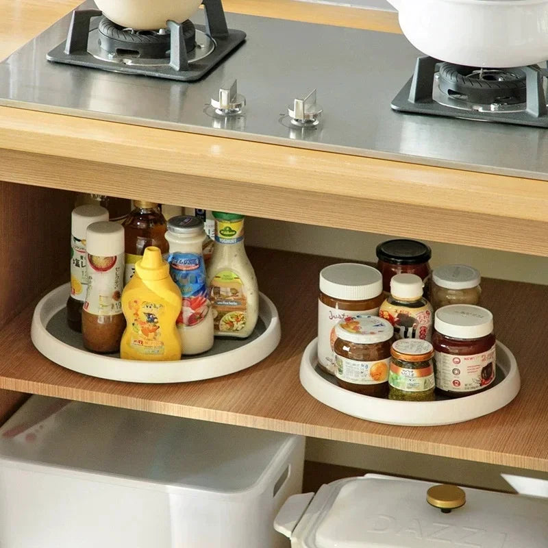 360° Turntable Lazy Susan Spice Organizer – Rotating Kitchen Rack