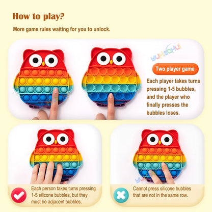 Rainbow Pop Push Bubble Fidget Toy – Stress Relief Sensory Toy for Kids & Adults