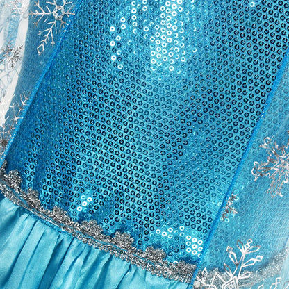 Girls Elsa Princess Dress – Frozen Snow Queen Costume for Kids 2025 Carnival & Party