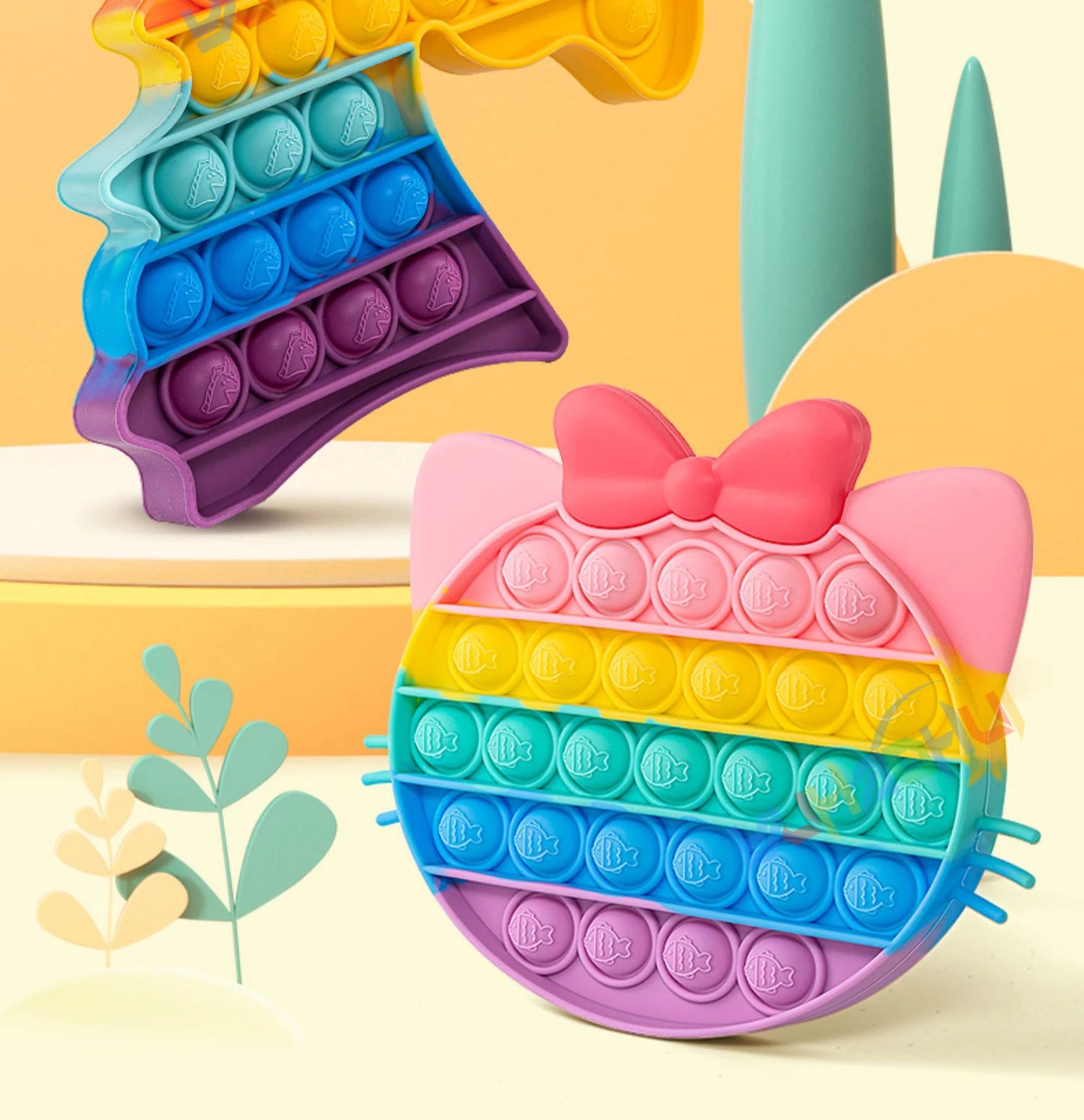 Rainbow Pop Push Bubble Fidget Toy – Stress Relief Sensory Toy for Kids & Adults