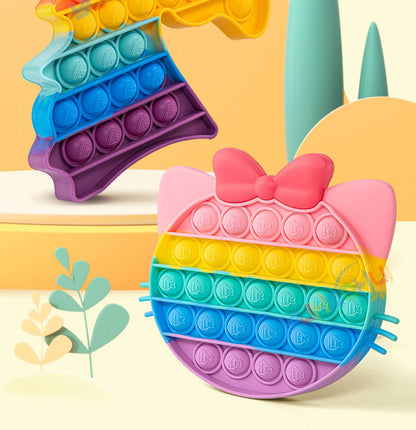 Rainbow Pop Push Bubble Fidget Toy – Stress Relief Sensory Toy for Kids & Adults