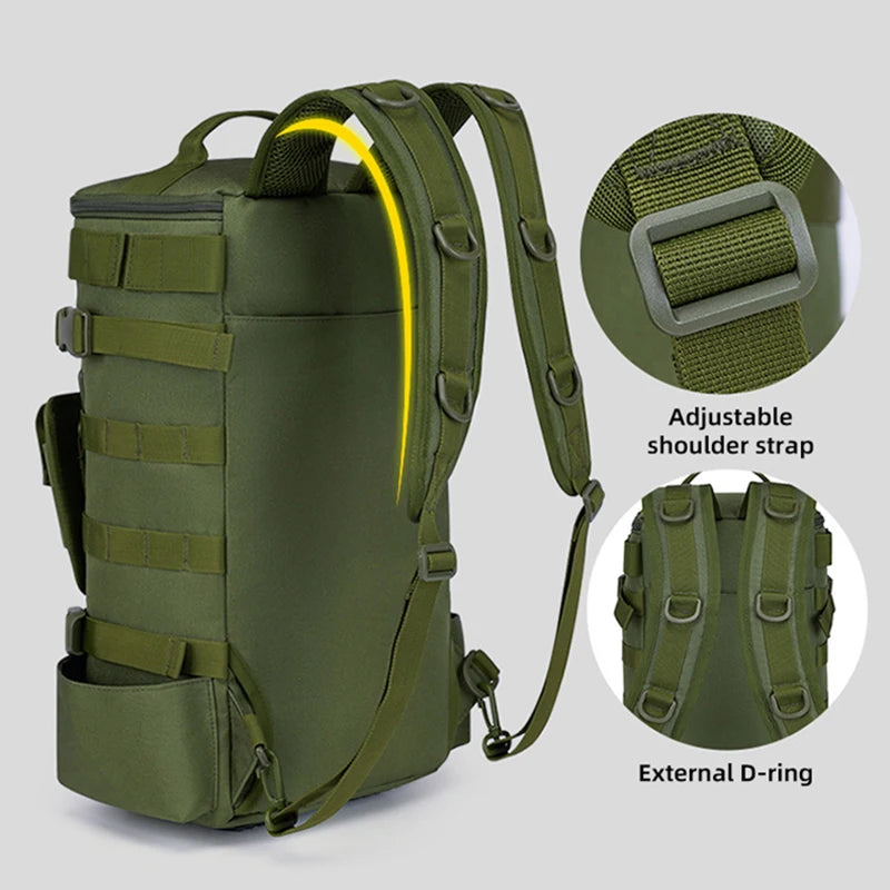 Tactical Fishing Backpack – Multifunctional Tackle Bag with Rod Holders & Outdoor Storage for Camping, Hiking & Fishing