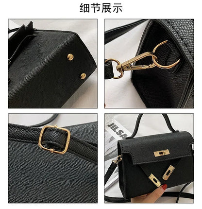 Style Women’s Shoulder Bag with Lock Closure – Trendy Embossed Crossbody Bag for Women