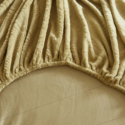 Warm Milk Velvet Bed Sheet | Thick Comfort Mattress Cover | Single, Queen & King | Elastic Band Fitted Protector