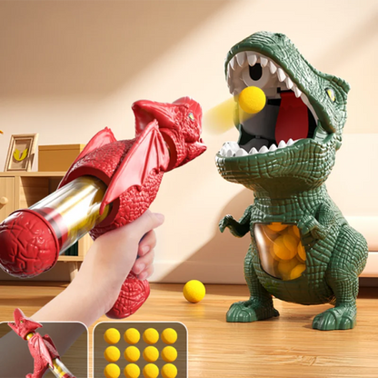 Dinosaur Shooting Tyrannosaurus Rex Toy – Soft Bullet Gun with Balls | Interactive Puzzle Toy for Kids & Parents