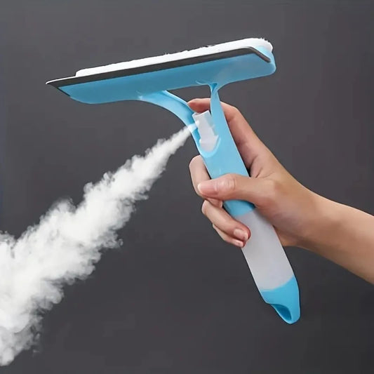 3-in-1 Multi-Function Glass Cleaning Tool with Water Spray | Household Window & Mirror Scraper