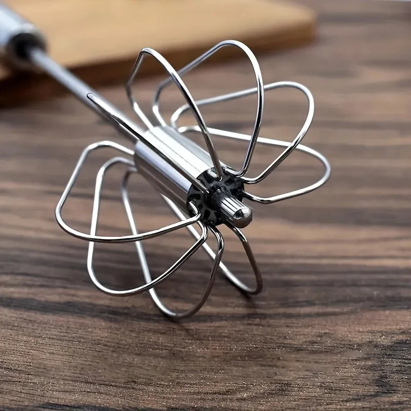 Stainless Steel Egg Beater – Semi-Automatic Hand Mixer for Baking & Cooking