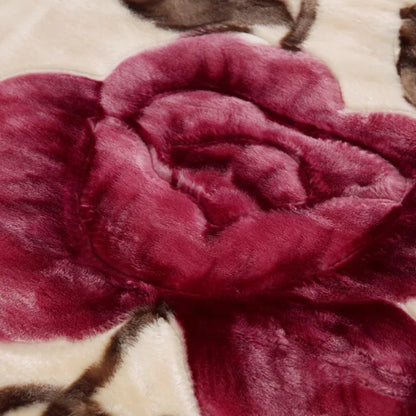 Ultra Soft Rose Throw Blanket – Cozy Heavy Microfiber Fleece for Bed, Sofa & Dormitory
