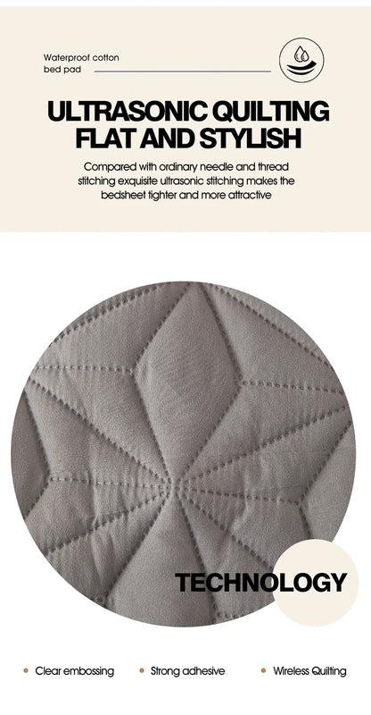 Waterproof Mattress Topper | Quilted Protector Pad | Elastic Band Fitted Bedspread | Winter Mattress Cover for Single & Double Beds (140/160 cm)