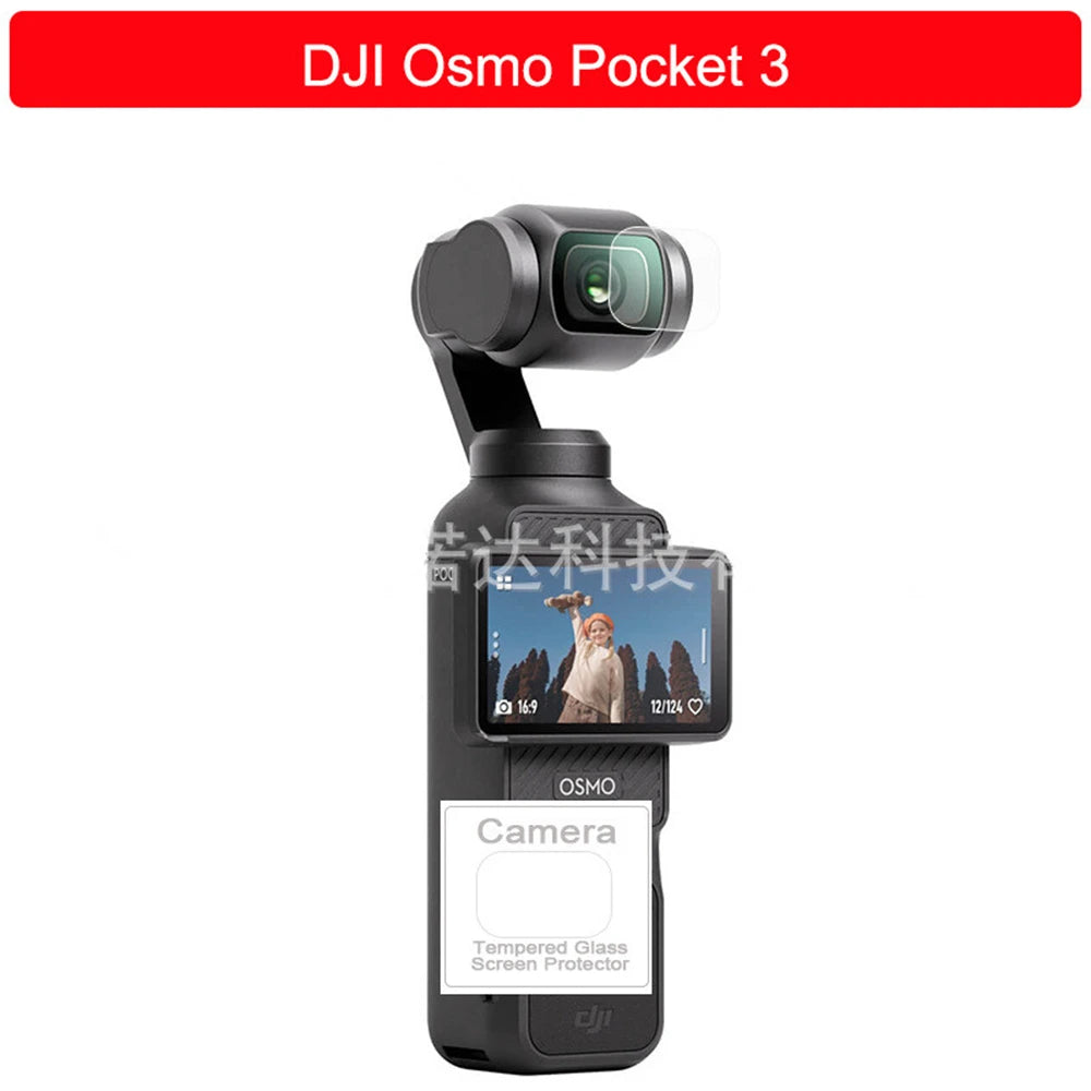 Tempered Glass Screen Protector for DJI Osmo Pocket 3 – Lens Protection Cover Case & Film Accessories (3rd Gen)