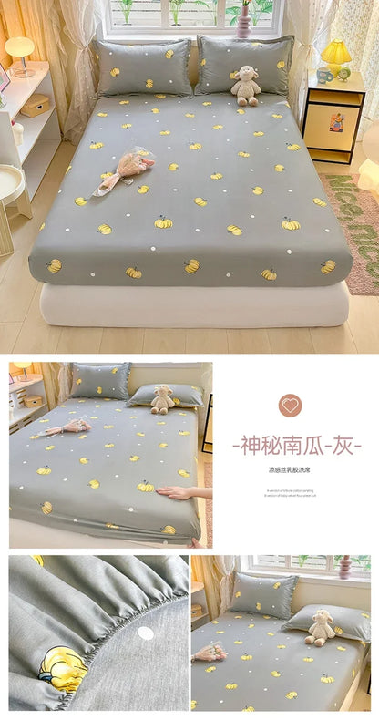 100% Cotton Bed Sheet | Cute Dinosaur Print | Elastic Fitted Mattress Cover | Kids Cartoon Bedding (No Pillowcase)
