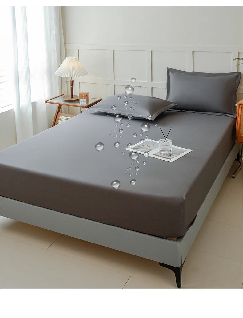 Waterproof Fitted Bed Sheet | 360° Elastic Band Mattress Protector | Single, Double, Queen & King