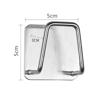 Stainless Steel Sink Sponge Rack – Wall-Mounted Draining Holder for Kitchen