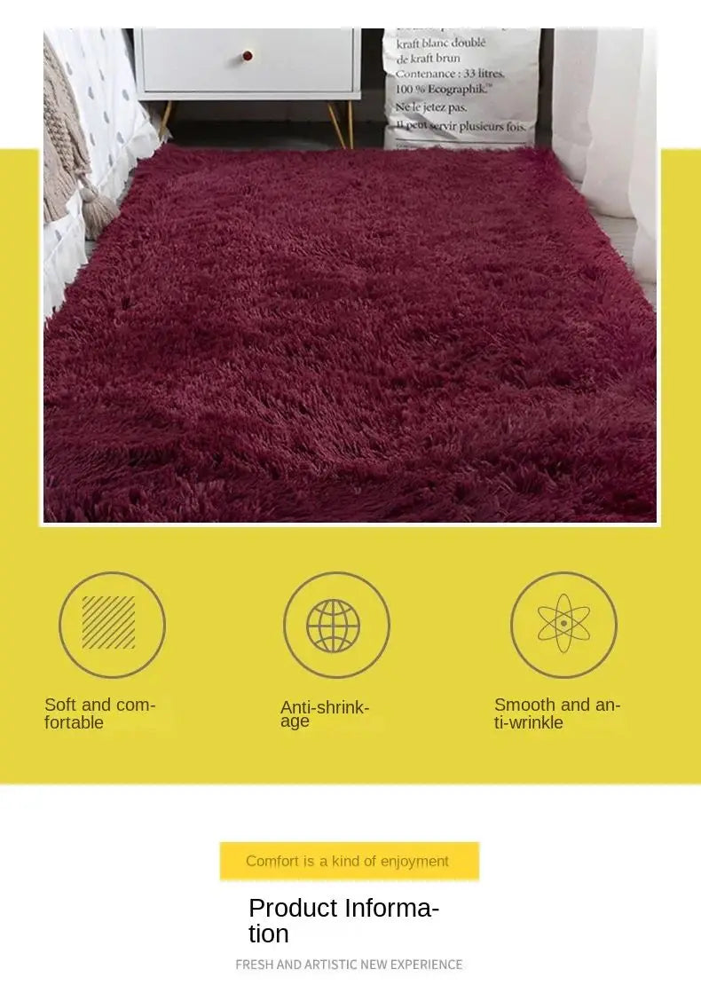 VIKAMA Silk Wool Rug – Soft Non-Slip Luxury Mat for Living Room & Bedroom