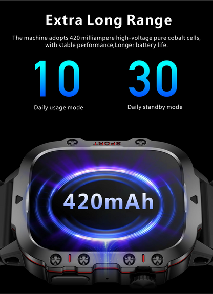 LIGE Outdoor Smart Watch Men – 2.01" Screen, Waterproof, Bluetooth Call & AI Voice for Android & iOS