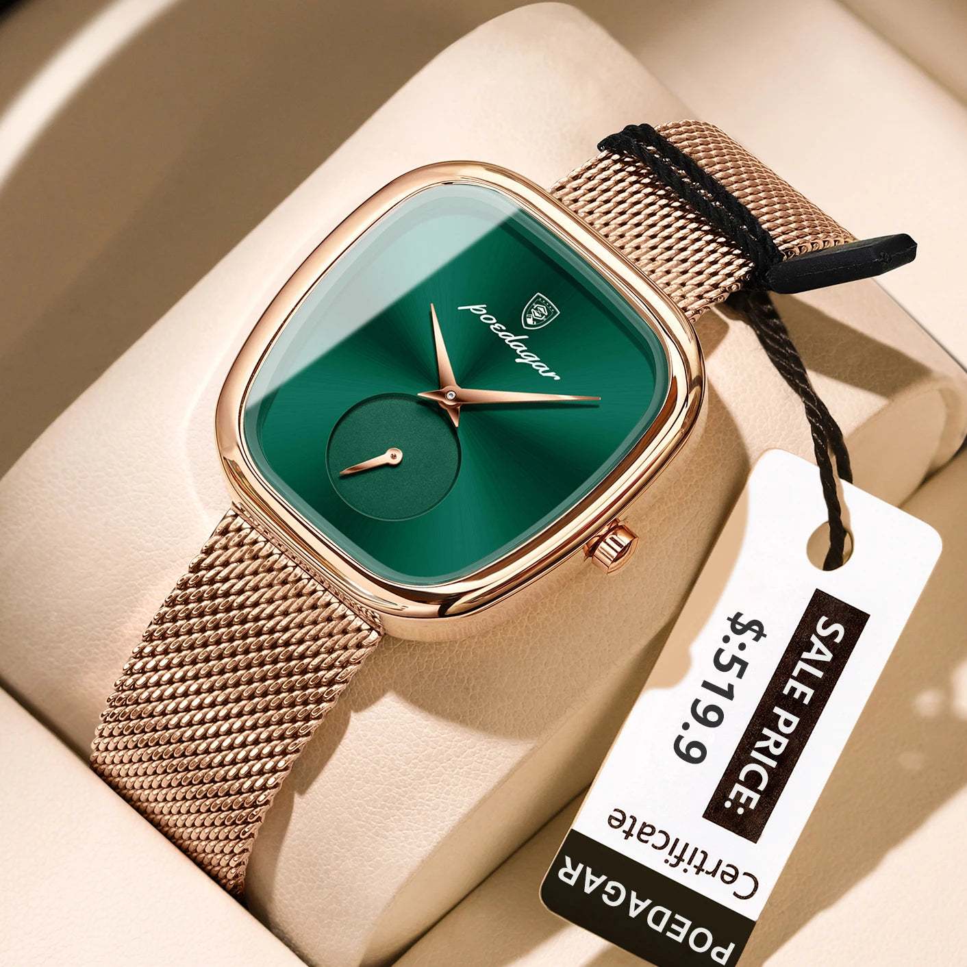 Luxury Women’s Watch – Elegant Waterproof Mesh Stainless Steel Quartz Watch for Ladies