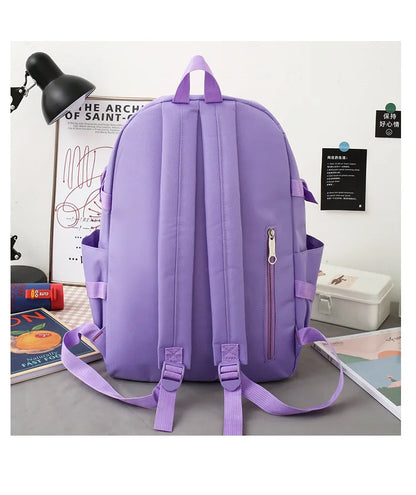New Large-Capacity Student Backpack Set – 5-Piece Multi-Compartment School Bag for Primary, Junior & High School