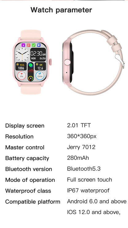 Smart Watch 2025 – Bluetooth Calling, Fitness Tracker & Music Control for Android & iOS