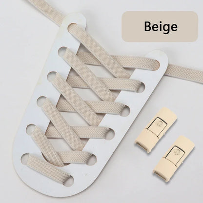 Elastic No-Tie Shoe Laces with Press Lock – 8MM Flat Shoelaces for Sneakers, Kids & Adults