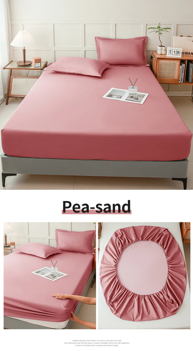 Waterproof Fitted Bed Sheet | 360° Elastic Band Mattress Protector | Single, Double, Queen & King