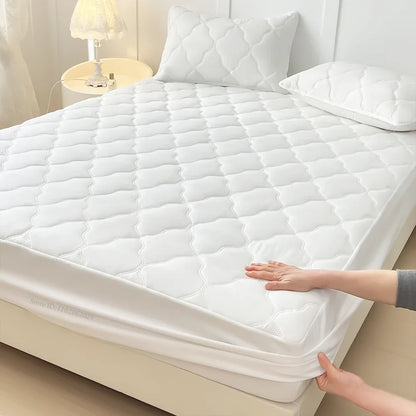 Waterproof Fitted Bed Sheets – Soft Microfiber Mattress Pads, Breathable Bedspread Protector for Single, Double, King, Queen Sizes