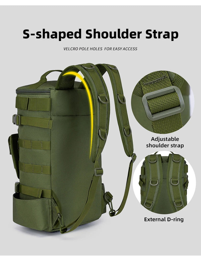 Tactical Fishing Backpack – Multifunctional Tackle Bag with Rod Holders & Outdoor Storage for Camping, Hiking & Fishing