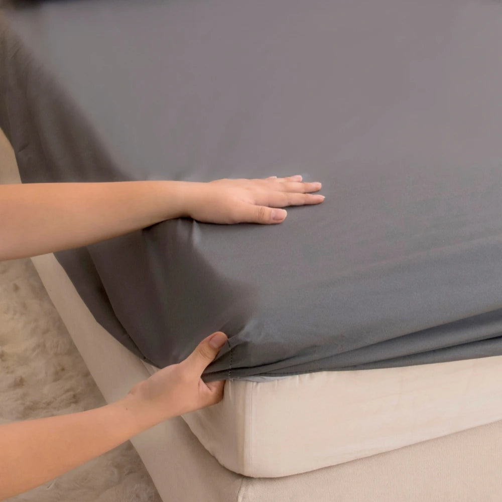 Waterproof Fitted Bed Sheet With 360 Elastic Band Bedsheet Bedspreads for Single Double King Queen Size Mattress Protector Cover