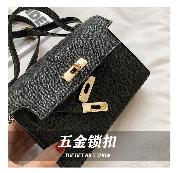 Style Women’s Shoulder Bag with Lock Closure – Trendy Embossed Crossbody Bag for Women