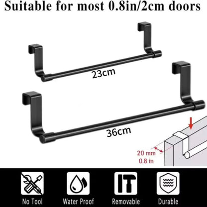 Stainless Steel Door Back Towel Rack – Multi-Purpose Kitchen & Home Holder